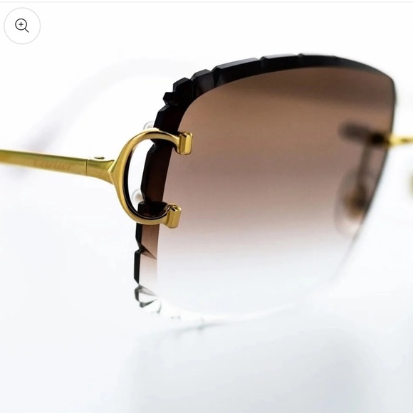 Cartier Big C Sunglasses with Gold Detail & Gradient Brown Lens CT0092O-001 - Picture 4 of 8